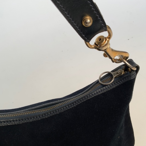 Vintage Gucci bag in navy blue suede and leather, early 1980s - Picture 5 of 11